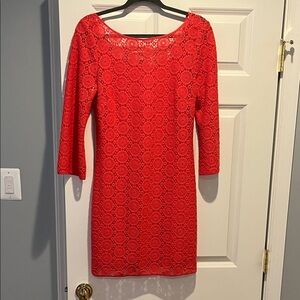 Lilly Pulitzer Vibrant Red Lace Dress